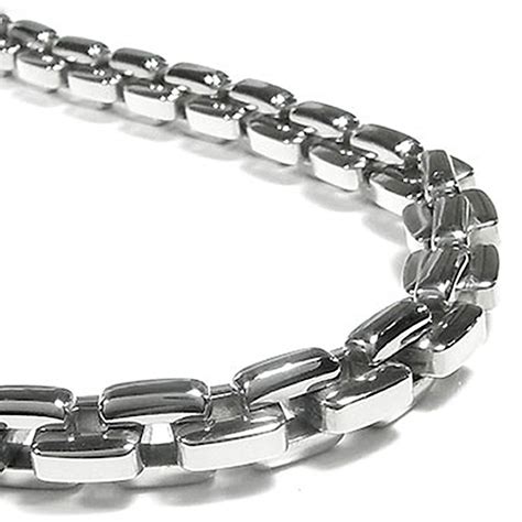 Stainless Steel Men's Large Box Link Necklace Chain 